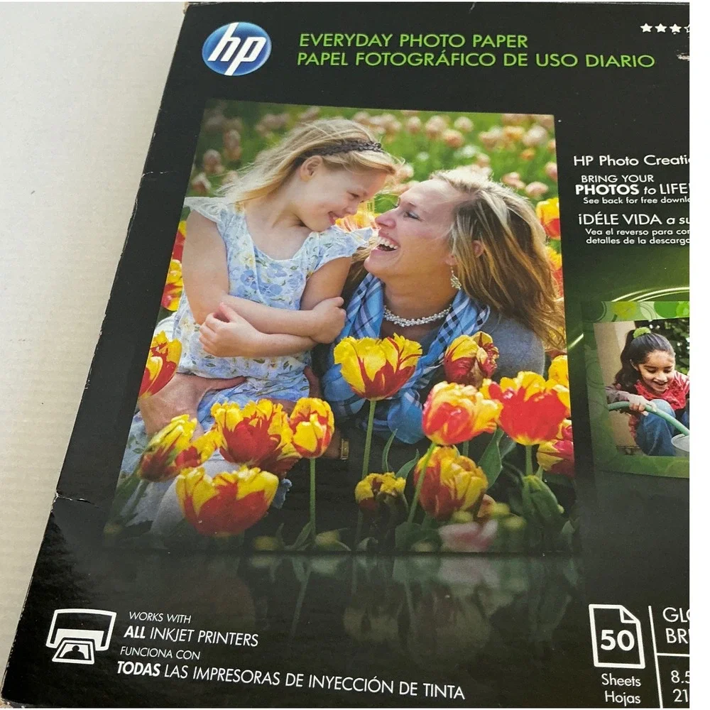 HP Everyday Photo Paper Glossy Inkjet 8.5x11 Aprox. 40 Sheets Q8723A 53lb 200gsm